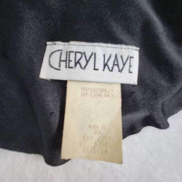 Vintage Cheryl Kaye Black Open-Front Ruched Sleeve Kimono Cardigan Jacket Sz 14 - Picture 3 of 6